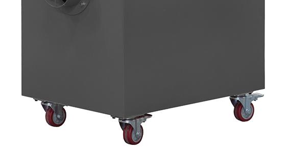 Stalex DC650 
  Мобильность  
 Вытяжная установка Stalex DC650 (389410) имеет колеса для удобного перемещения  
